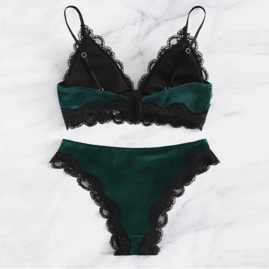 Sexual Intimate Comfortable Lace Velvet Bra Set