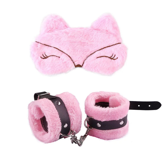 Handcuffs Adjustable Plush Handcuffs Blindfold Masks