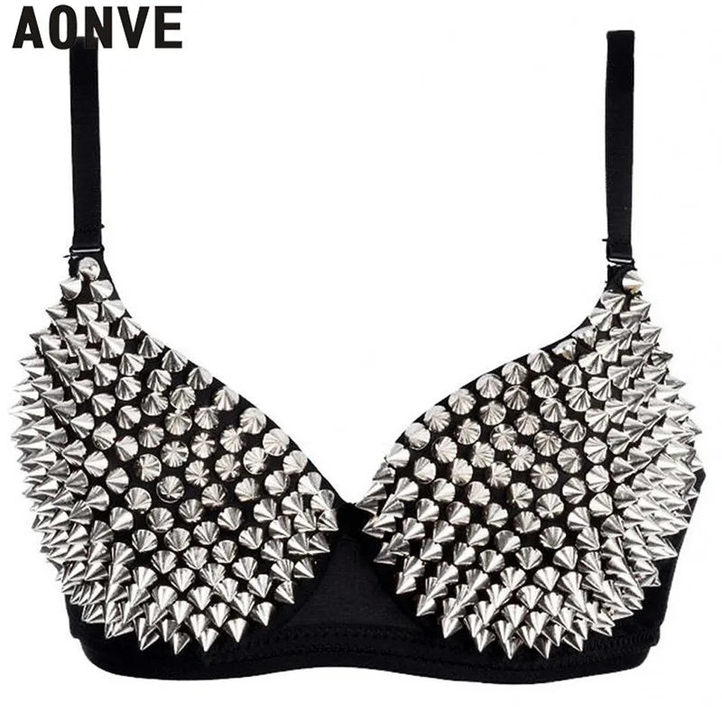 Sensual Erotic Rhinestone Plunge Wire Free Cover Bustier Top.