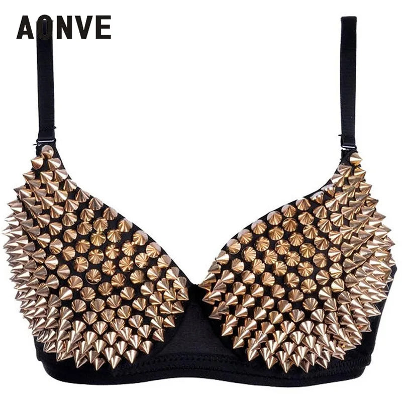 Sensual Erotic Rhinestone Plunge Wire Free Cover Bustier Top.