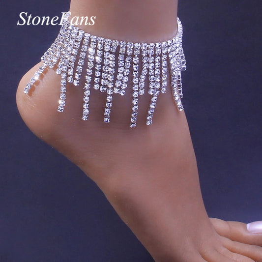 Stunning  Elegant Rhinestone Tassel Anklet Bracelet Jewelry