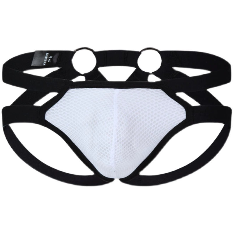 Mens Sexy BDSM Hip-Lift Breathable Bottom Double G-String.