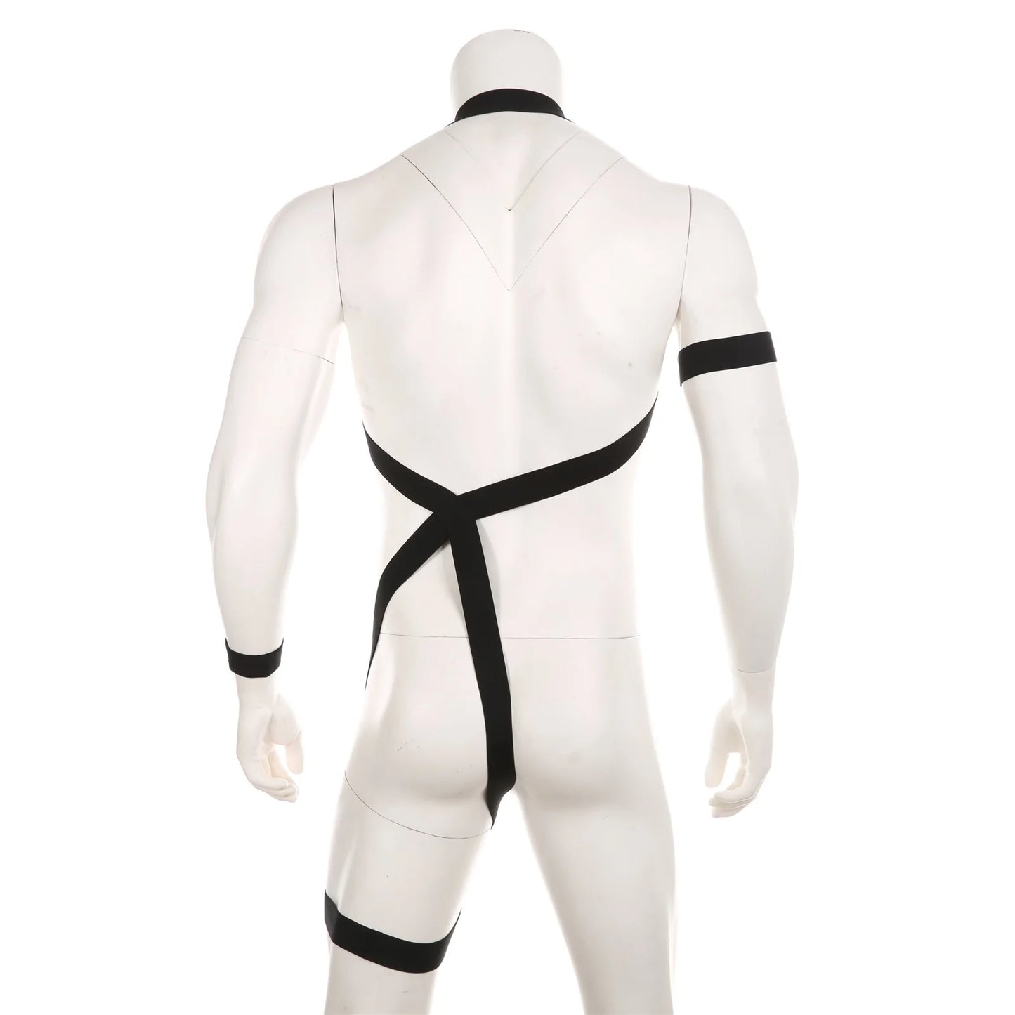 Sexy Men's One-Piece Harness, Straps, Halter, Leg Belt, Wrist Band