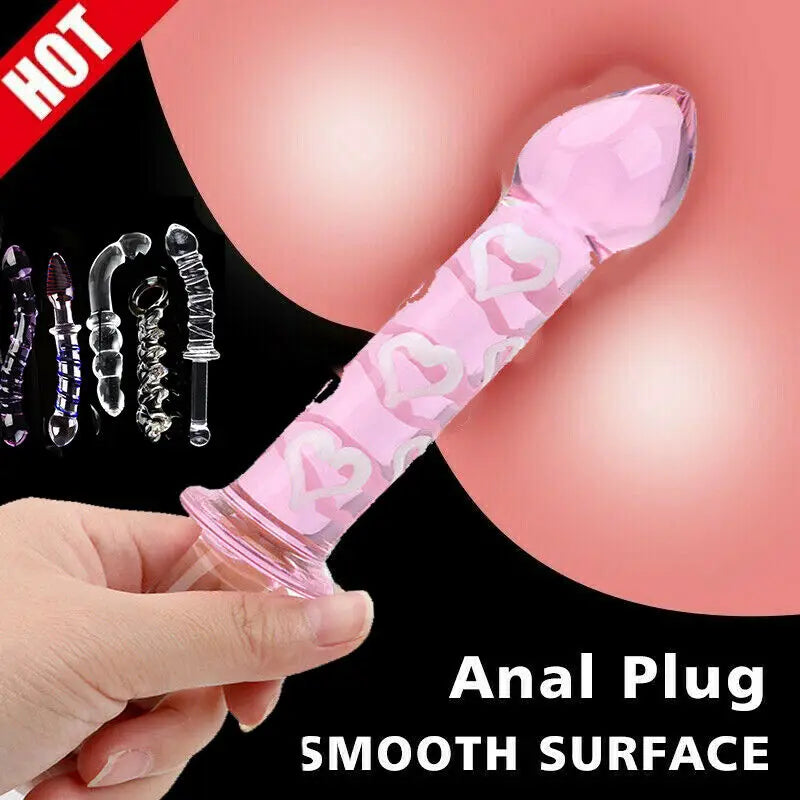 Crystal Clear Glass  Stimulation Dildo Anal Plug/G-spot