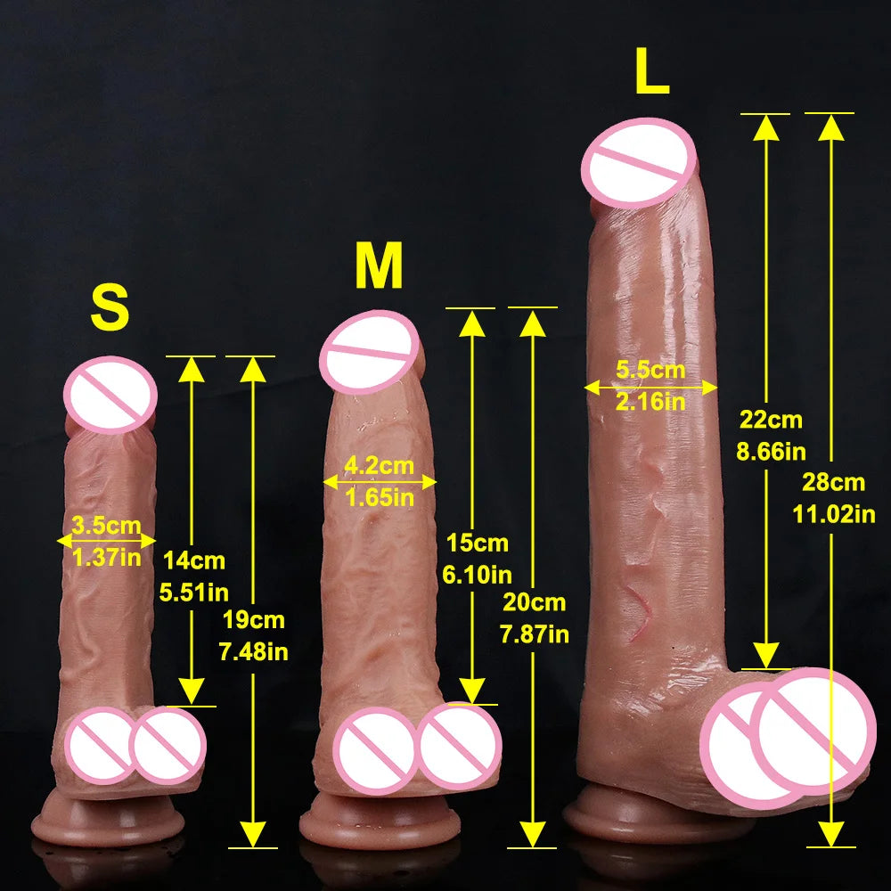 Realistic Skin Feeling Penis Layersilicong Suction Cup Anal stimulator