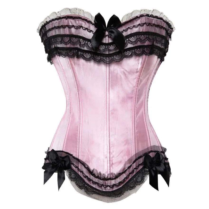 Sexual Exotic Lace And Satin Overbust Bustier 