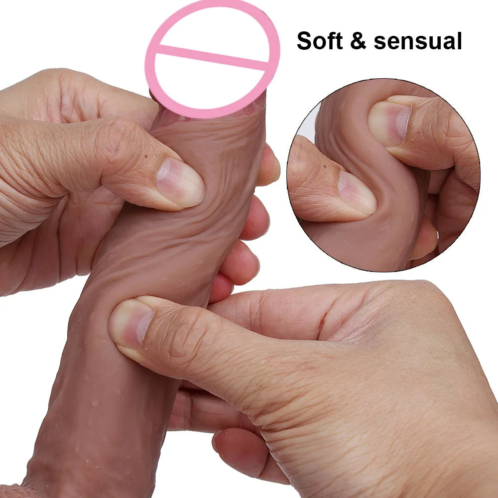 7/8-Inch Realistic Silicone Masturbation Anal Penis