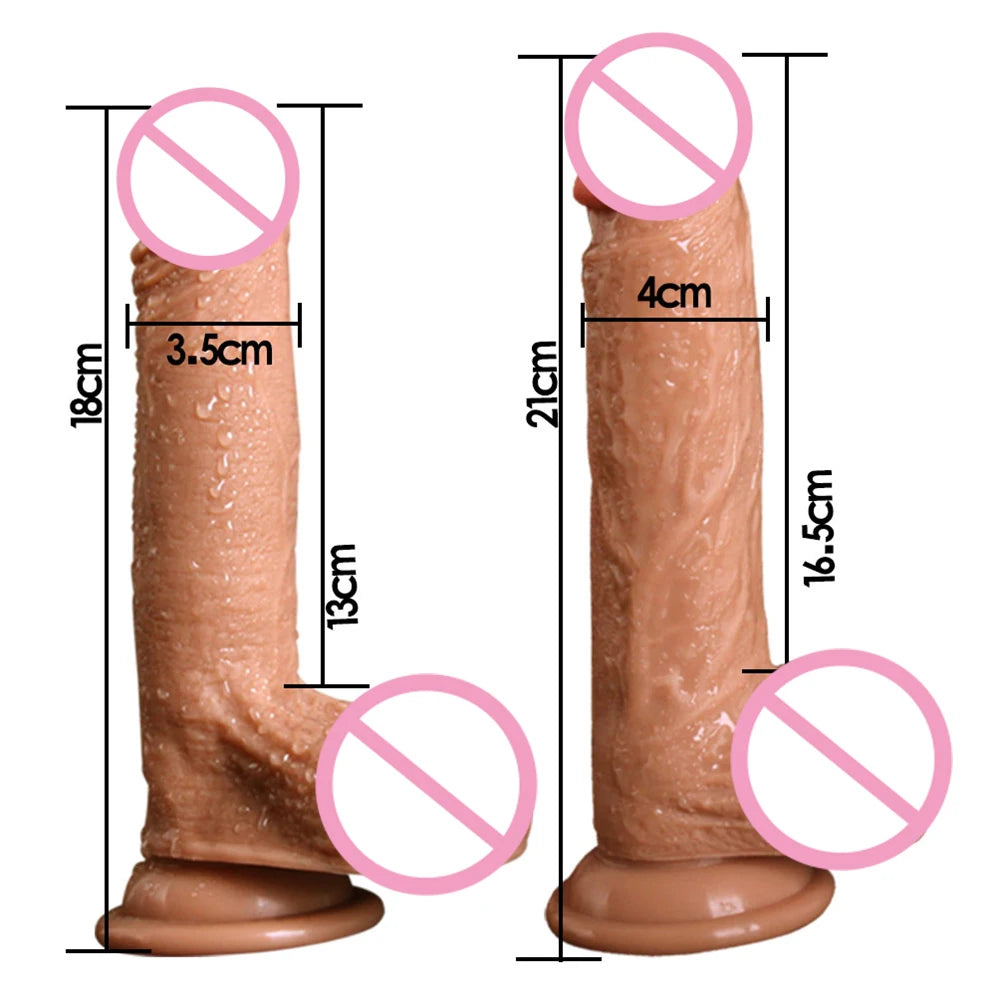 7/8-Inch Realistic Silicone Masturbation Anal Penis