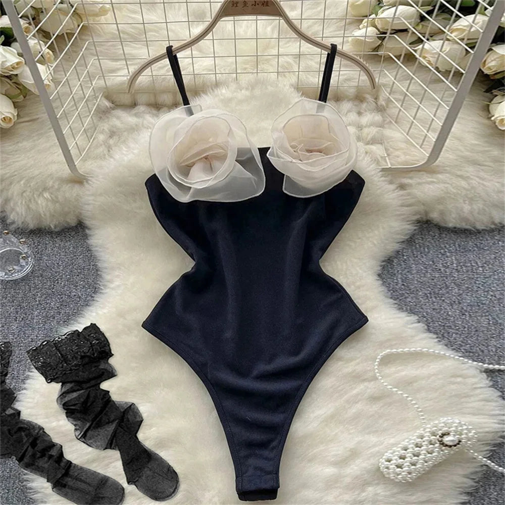 Fetish Erotic Cosplay Maid Jumpsuit with  Headwear