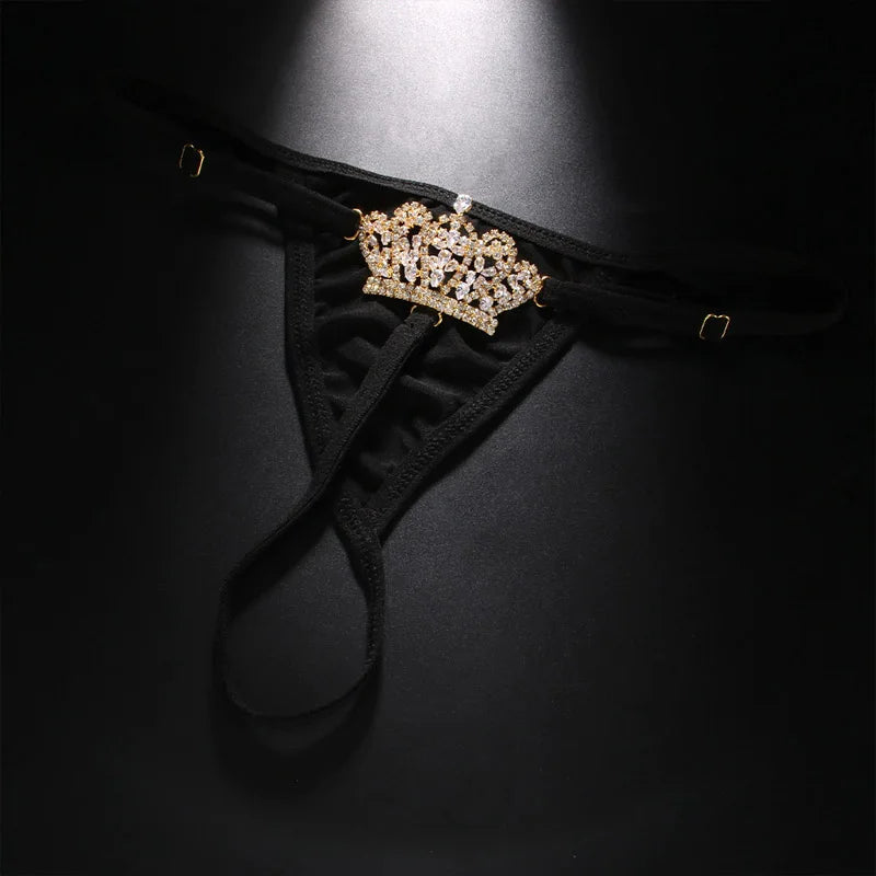 Luxury Zircon Crown Thong Bikini Lingerie Jewelry