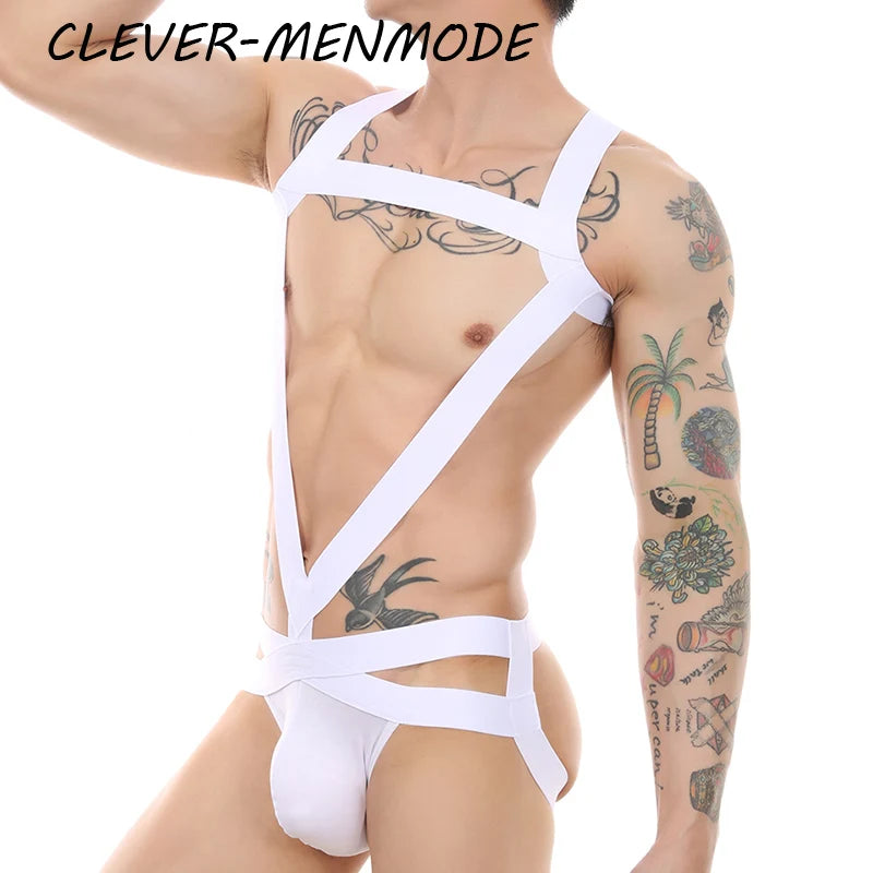 Men's Sexy Thong Bondage Jockstrap Harness Halter Bodysuit.