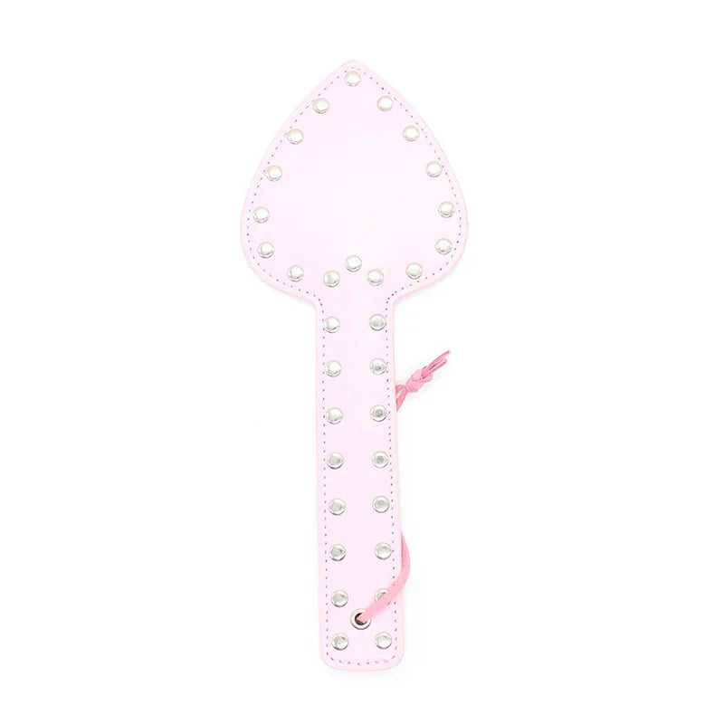 Sexual Heart Shaped Pink Faux Leather Spanking Paddle