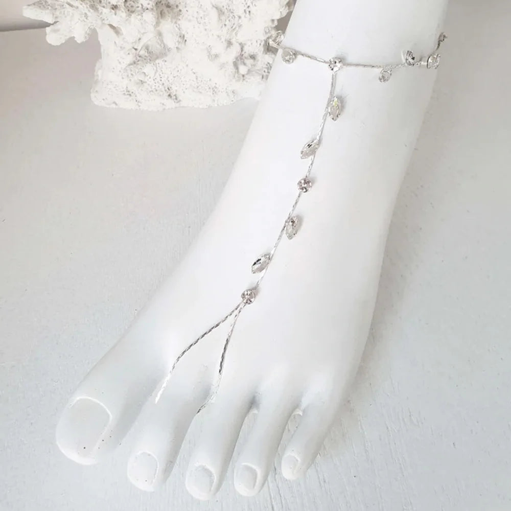 Crystal Toe Ankle Chain Rhinestone Foot Chain