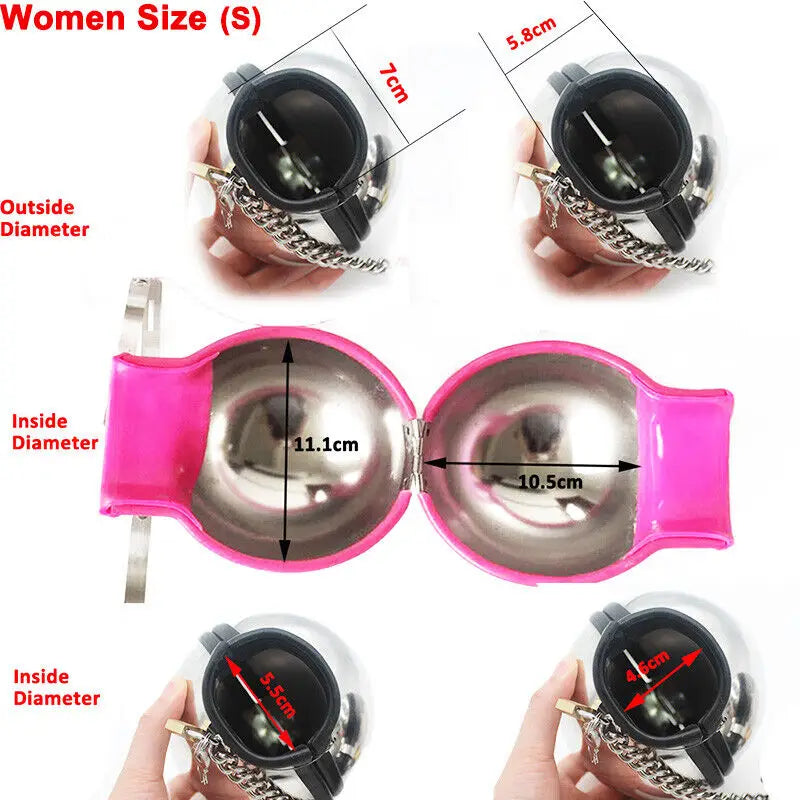 Luxury Stainless Steel Ball Helmet Bondage Handcuffs