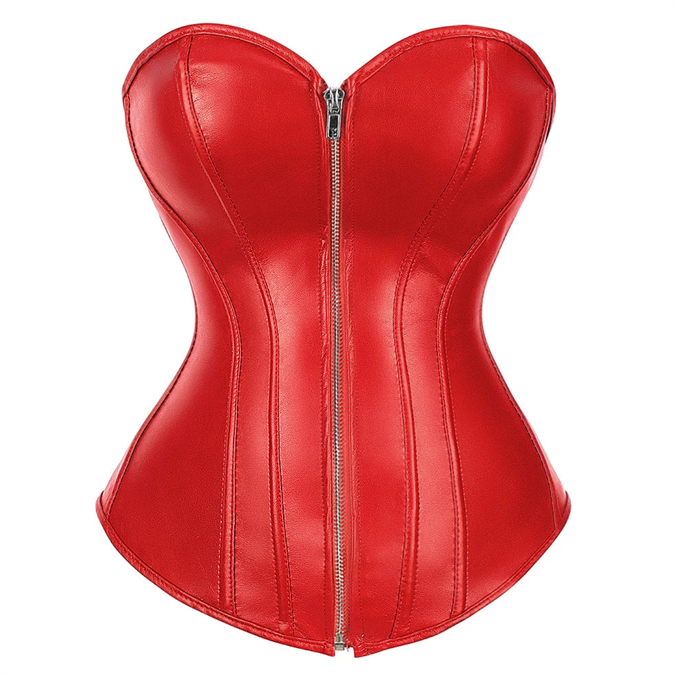 Erotic BDSM Cosplay Faux Leather Lace-up Corsets