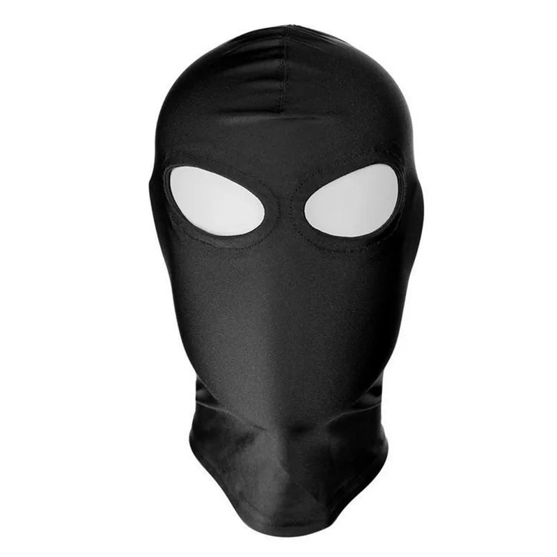 Erotic Black Bondage Hood Mask Open Eye/Mouth/Zipper