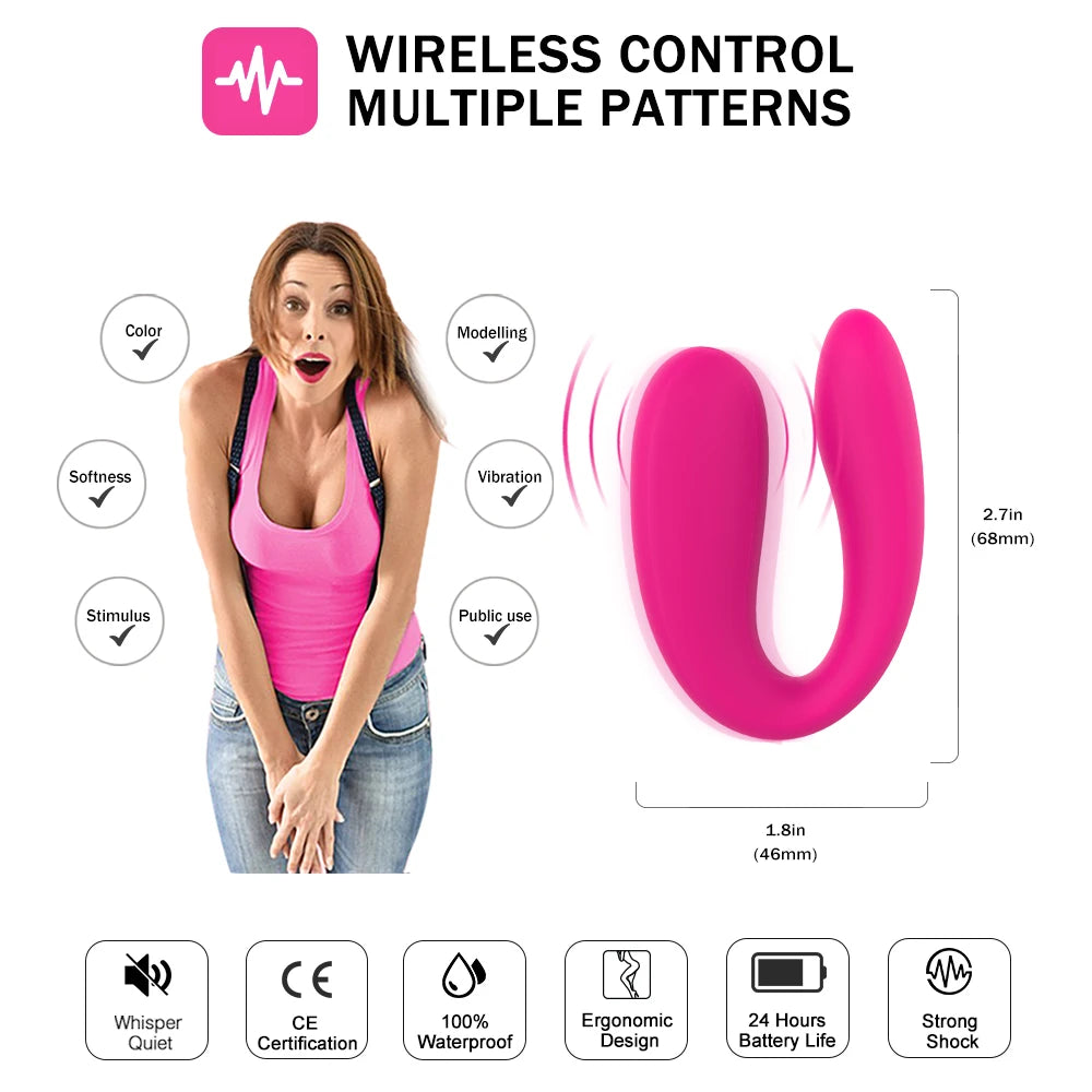 Wireless Remote Control U-Shape Wearable Dildo