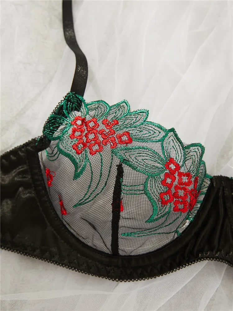 Luxury Traceless Fancy Fairy Sexy Floral Lace Bra And Panties