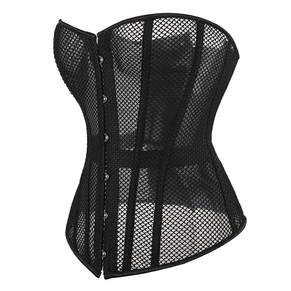 Sexy Transparent Mesh Hollow Out Corselet Breathable Bustier