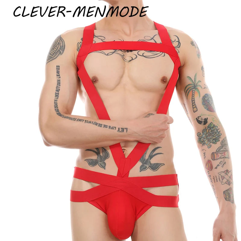 Men's Sexy Thong Bondage Jockstrap Harness Halter Bodysuit.