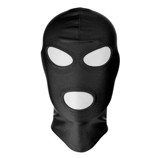 Erotic Black Bondage Hood Mask Open Eye/Mouth/Zipper