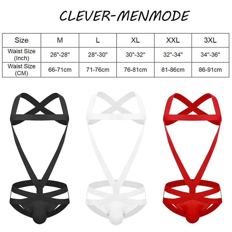 Men's Sexy Thong Bondage Jockstrap Harness Halter Bodysuit.