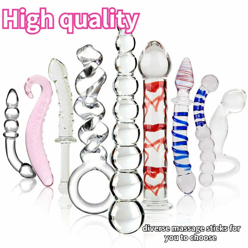 Crystal Clear Glass  Stimulation Dildo Anal Plug/G-spot